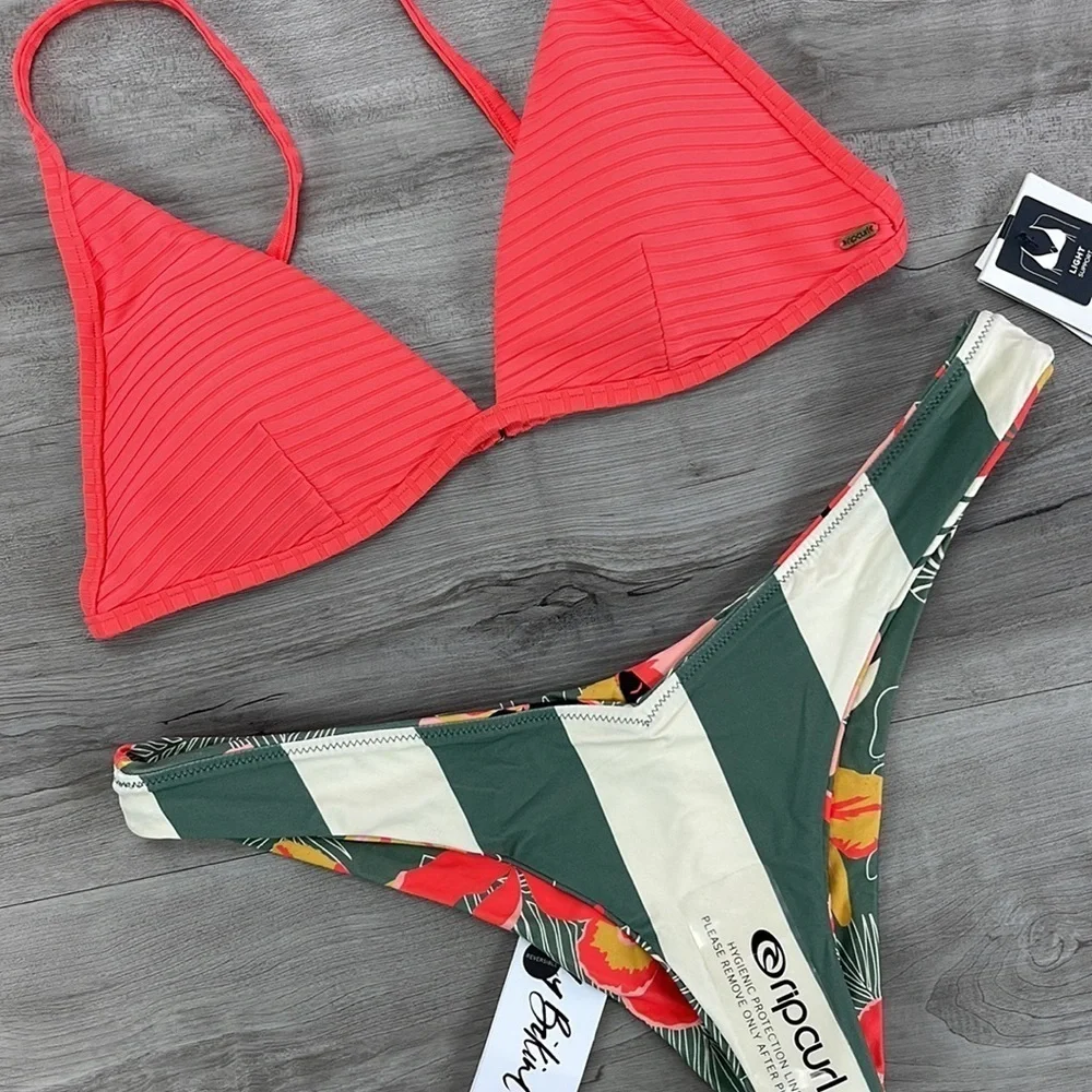 ☀️RIP CURL☀️ PREMIUM SURF BANDED FIXED TROPIC COAST SKIMPY REVERSIBLE BOX